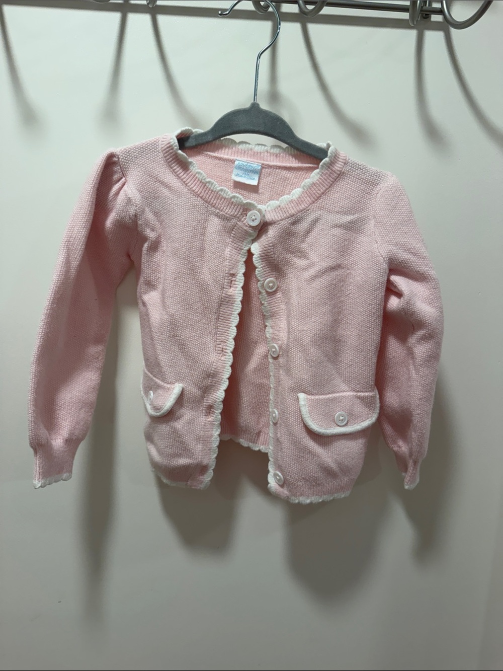 Edgehill collection Pink Ruffle-Trim Knit Cardigan
